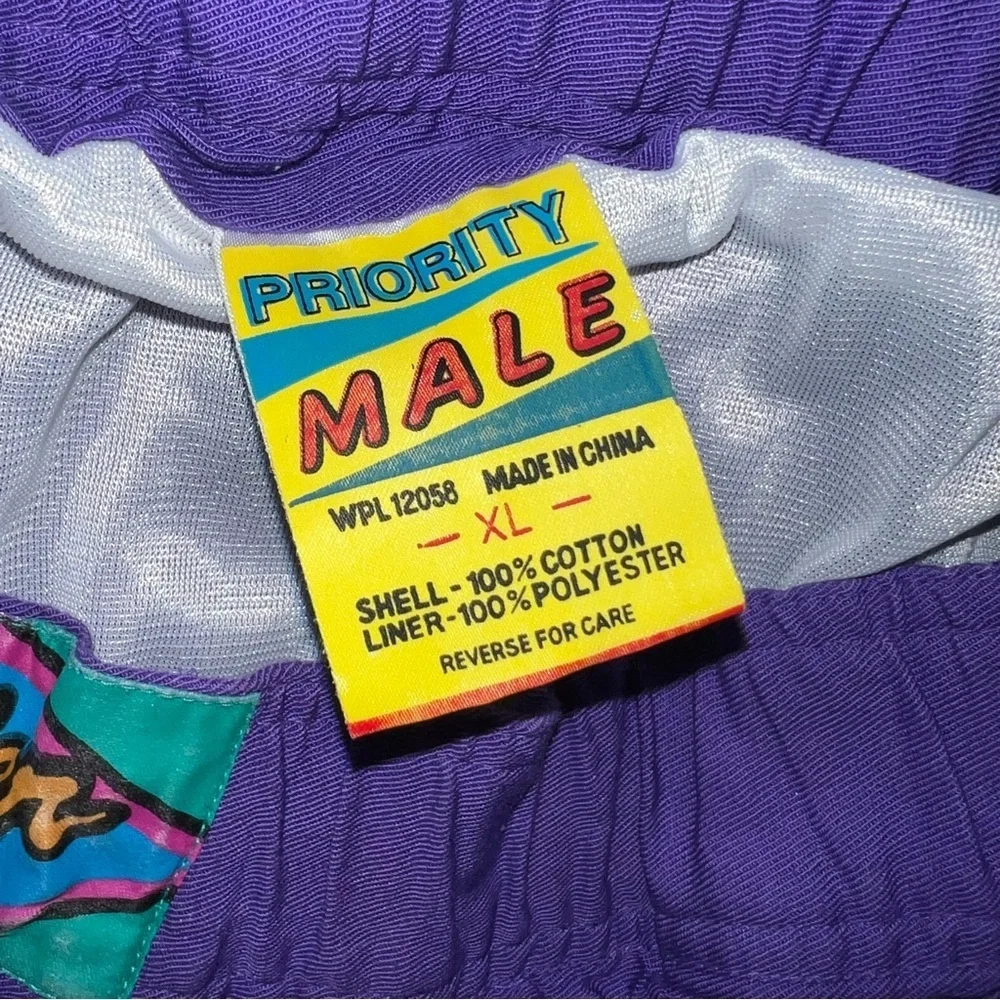 Vintage Priority Male Swim Trunks Cotton Purple Size XL